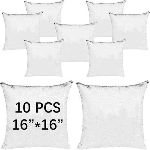 Vista 6 de ORJ Funda de almohada de lentejuelas de sublimación de 16 x 16 pulgadas, reversible, de sirena, decorativa, personalizada, para niños (verde)