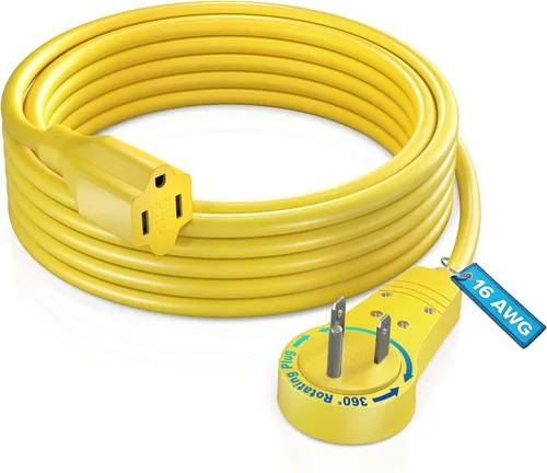 Vista 14 de Maximm Cable de extensión de enchufe plano giratorio de 360° de 0.5 pies, cable de alimentación de 3 clavijas, cable de alimentación de 16 Awg