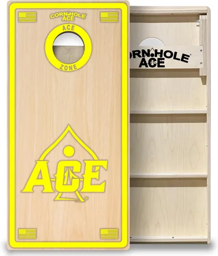 Vista 14 de CornholeAce ACE PRO Professional Cornhole Boards - No Bounce! Triple Wide Legs, 3/4" Baltic Birch Plywood, Handles, Regulation Size (4x2ft)