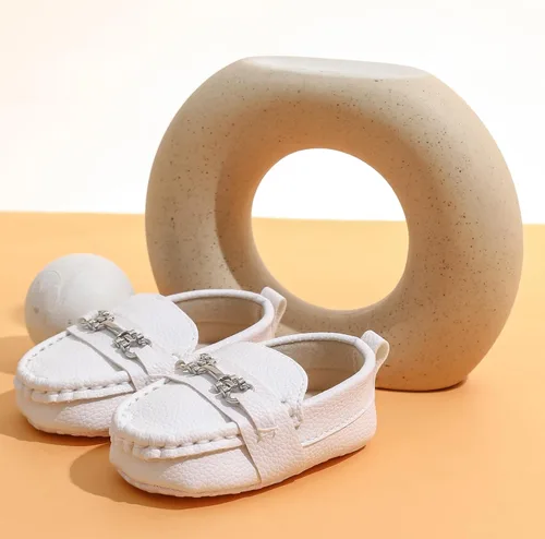 Vista 3 de Zapatos Oxford de Greceen para bebés, niños y niñas de cuero PU, mocasines, zapatos de vestir, adecuados para gatear, vestido de novia, fiestas