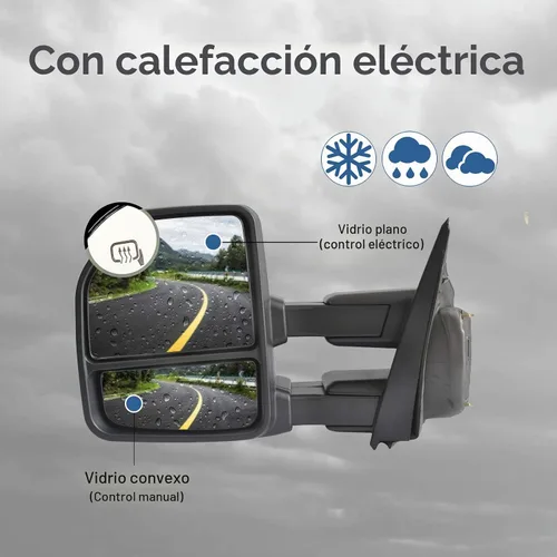 Vista 5 de espejo para remolque para Ford F150 Pickup Truck 2015 2016 2017 2018 2019 2020, luces de señal de giro LED, sensor de temperatura, desempañado Ford