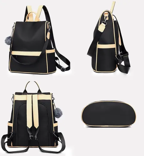 Vista 3 de go-done Mochila para mujer, Negro-negro, Moda