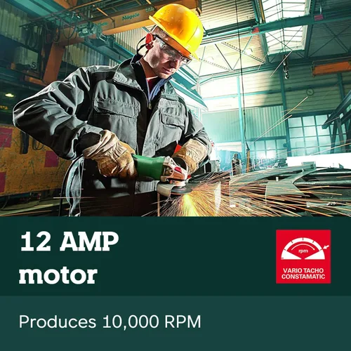 Vista 4 de Metabo amoladora angular de 6 pulgadas, 10,000 RPM, 12 amperios, interruptor de paleta sin bloqueo, fabricada en Alemania, WP 13-150 Quick