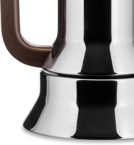 Vista 4 de Alessi 9090/3 - Design Stovetop Espresso Cafetera de acero inoxidable 18/10, pulido con espejo, 3 tazas