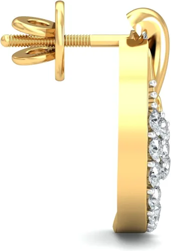 Vista 3 de Certified 0.29CTW Round Cut Lab Created Diamond Stud Earrings In 14k Gold For Women (DEF Color, VVS-VS Clarity)