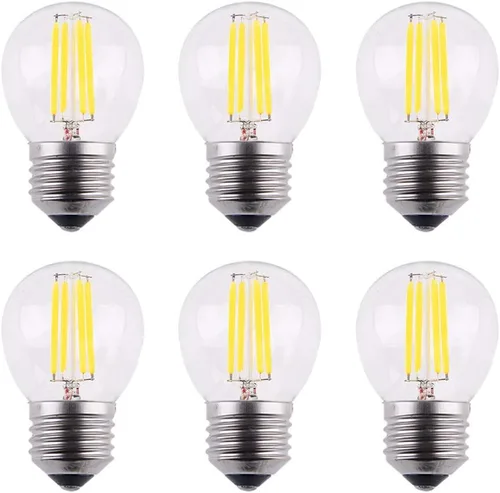 Vista 7 de Mini bombilla LED regulable estilo A15 con filamento LED, 2 W 200 lm, reemplazo incandescente de 25 W, base regular E26, color de luz blanca cálida