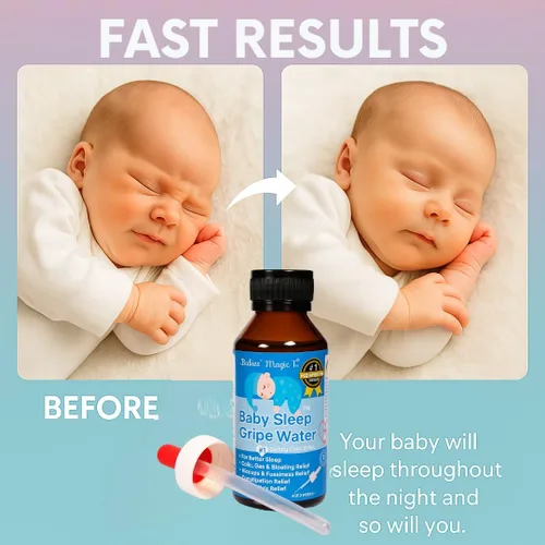 Vista 3 de Bebés Magic T Baby Sleep Gripe Water para aliviar los cólicos y gases del bebé, suave y seguro, apoya la comodidad de los cólicos y los gases