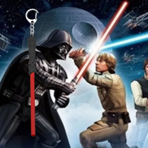 Vista 23 de FAADBUK Darth Vader - Llavero con sable de luz, regalos de cosplay de Wars para amigos, familia