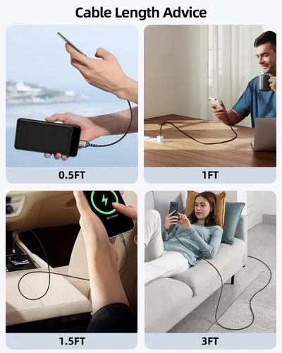 Vista 6 de Cable micro USB de 3 pies, 2 unidades, cable cargador Android USB 2.0 de sincronización de datos y cable trenzado de nailon de carga rápida