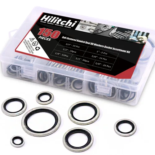 Vista 8 de Hilitchi Kit surtido de 180 piezas de arandela de aceite de sello métrico Dowty Bonded - 10 tamaños: M6 a M24