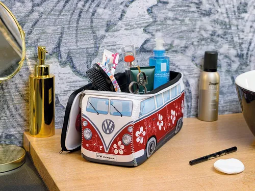 Vista 4 de BRISA VW Collection – Volkswagen Bolsa universal de neopreno para maquillaje, cosméticos, artículos de tocador para farmacia de viaje, en diseño