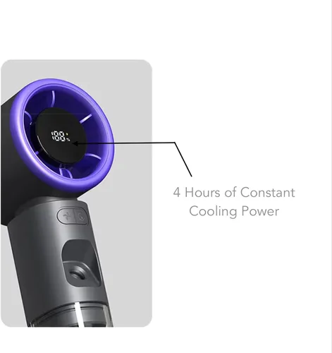 Vista 5 de FAMKA - Ventilador de nebulización de mano portátil, potente de alta velocidad, pequeño ventilador de refrigeración personal recargable, niebla