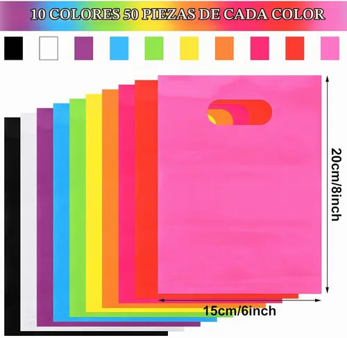 Vista 2 de Geyoga 500 bolsas pequeñas de plástico para regalo, a granel, color sólido Varios