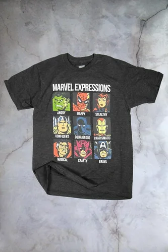 Vista 4 de Marvel Avengers Expressions Moods - Camiseta para hombre adulto