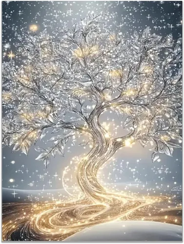 Vista 10 de VOCBAN Nature Tree of Life Abstract Pictures Canvas Painting Large Modern Canvas Wall Art Colorful Trees Living Room Wall Decor Plant Prints(black