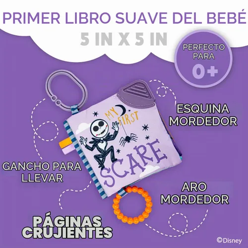 Vista 3 de Kids Preferred Disney Pesadilla antes de Navidad Mi primer susto Jack Skellington Libro blando para bebés con páginas crujientes para dentición