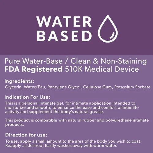 Vista 7 de 3 botellas de 8 onzas de lubricante personal a base de agua para hombres y mujeres Terciopelo Rosa
