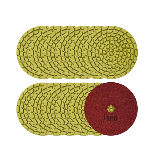 Vista 10 de SHDIATOOL Almohadillas de pulido de diamante de 4 pulgadas para hormigón, grano 50, paquete de 12 – pulido en húmedo, diseño turbo en espiral