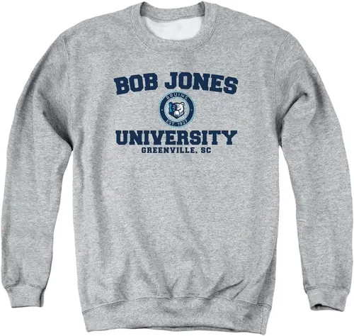 Vista 2 de LOGOVISION Bob Jones University - Sudadera unisex con cuello redondo y logotipo oficial del círculo marino