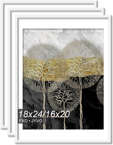 Vista 97 de Fxojyvo Marco de Fotos de 4x6, Muestra Foto de 3.5x5 con Paspartú o 4 x 6 Sin Paspartú, Liviano y de Alta Transparencia Marco de 4 por 6 para Pared