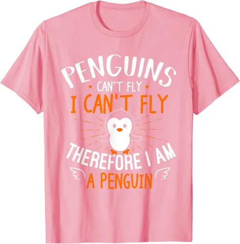 Vista 88 de Penguins Can't Fly Shirt - Camiseta de regalo para amantes de los pingüinos, Azul Azul Marino