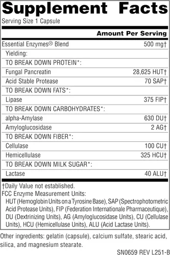 Vista 2 de Source Naturals Essential Enzymes - Suplemento de enzimas múltiples bio-alineadas de 500 mg, defensa herbaria para digestión, gases, estreñimiento