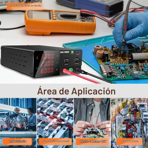 Vista 8 de NICE-POWER Fuente de alimentación de CC variable, 0-30V 0-20A 600W Fuente de alimentación de banco de alta potencia con perilla de codificador e