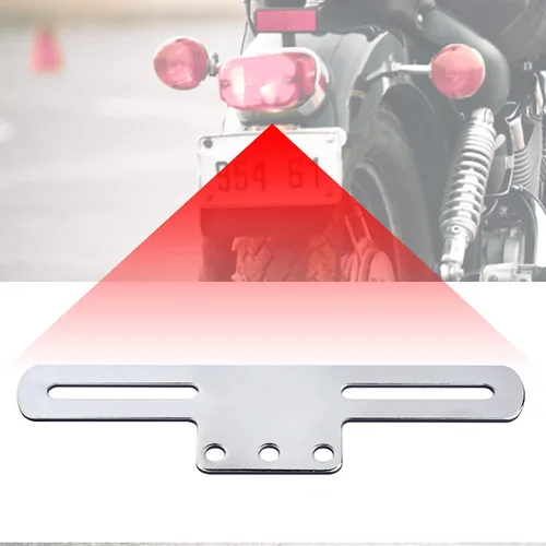 Vista 2 de Soporte para placa de matrícula con soporte de luz para remolques, camiones, automóviles, motocicletas, marco de matrícula ajustable plateado