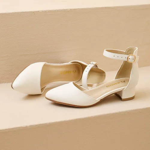 Vista 7 de Amoji Zapatos de vestir con correa de tobillo para niñas, zapatos de vestir para fiesta de boda para niños pequeños y grandes 412