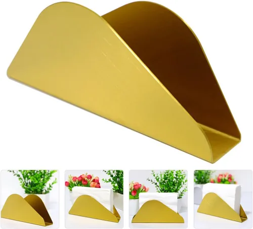 Vista 9 de Vertical Stainless Steel Napkin Holder Gold Freestanding Tissue Dispenser Sturdy Napkin Storage Rack for Restaurant Table and Home Kitchen Use