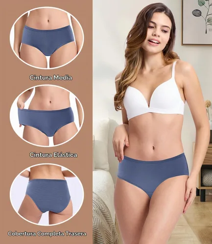Vista 4 de BAMBOO COOL Ropa interior transpirable de malla de bambú para mujer, bragas de absorción de humedad, suaves y ligeras Multicolor A (paquete de 6)