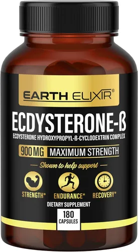 Vista 6 de Earth Elixir Suplementos de Ecdysterone 900 mg (180 cápsulas) – Hecho en Estados Unidos – Suplementos de construcción muscular para hombres con 95%