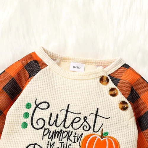 Vista 4 de YOUNGER TREE My First Halloween - Mameluco de una pieza para bebé, niña y niño, disfraz de calabaza, ropa de bebé de Halloween