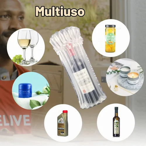 Vista 6 de Bolsas protectoras para botellas de vino, equipaje para viajes en avión, paquete de 18 unidades inflables, para envío de botellas de licor, embalaje