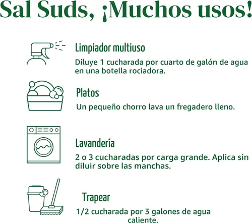Vista 5 de Dr. Bronner's Pure-Castile Magic Soap Paquete variado y jabón corporal líquido limpiador biodegradable Sal Suds, limpiador multiusos, vegano, libre