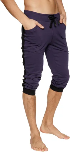 Vista 2 de 4-rth Pantalón deportivo de yoga con puños para hombre, tejido de rizo francés modal, hecho en Estados Unidos, ajuste elástico, estilo europeo