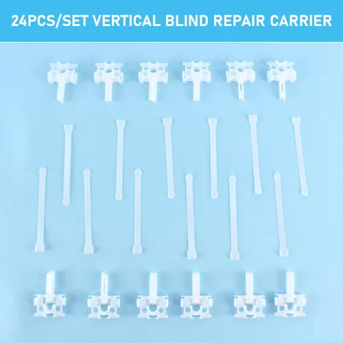 Vista 4 de 24 piezas de soporte de reparación vertical de persianas verticales con vástago, kit de reparación universal de persianas verticales duraderas