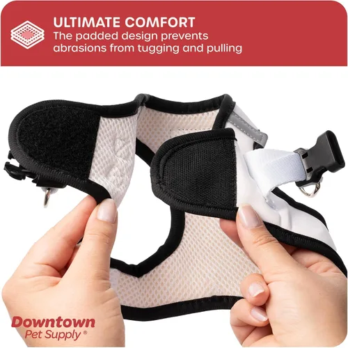 Vista 218 de Downtown Pet Supply Arnés para perro Step-in – Sin tirones, malla acolchada ajustable con ribete reflectante, correa de hebilla segura – Arnés