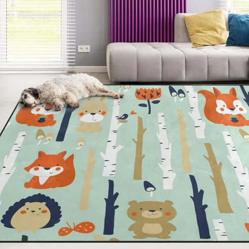 Vista 14 de Naanle Alfombra egipcia antideslizante para sala de estar, comedor, dormitorio, cocina, 1.7 x 2.6 pies (20 x 31 pulgadas / 19.7 x 31.5 in), alfombra