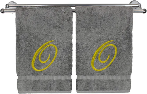 Vista 70 de Toalla de mano con monograma, regalo personalizado, 16 x 30 pulgadas, extra absorbente, 100% algodón turco, acabado de rizo suave, para baño, cocina