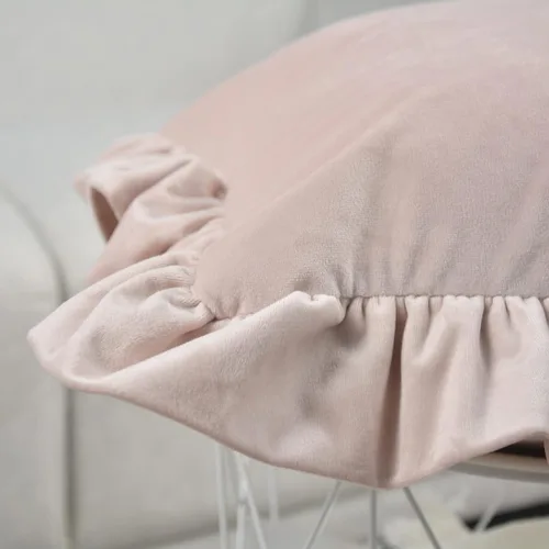 Vista 7 de Jemiipee Juego de 2 fundas de almohada de terciopelo con volantes para sofá, juego de 2 fundas de almohada decorativas con volantes de 18 x 18