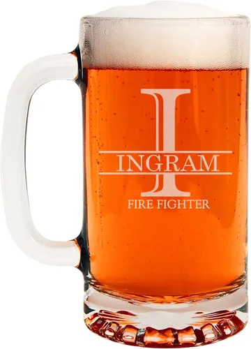 Vista 54 de Taza de cerveza de vidrio con monograma grabado de 16 onzas (letra A), regalos de cerveza personalizados de la A a la Z para hombres, Día del Padre