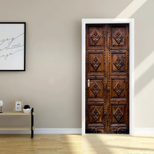 Vista 21 de Artfanke - Adhesivo 3D realista para puerta de grano de madera, despegar y a2087
