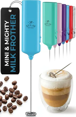Vista 34 de Varita de espumador de leche mini y potente – Potente espumador de café de mano, mezclador de bebidas operado con batería – Tamaño de bolsillo