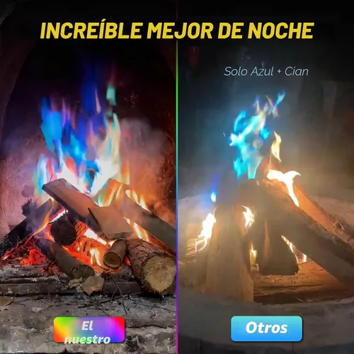 Vista 7 de HGD (Paquete de 6) Paquetes de cambio de color de fuego de campamento mágico para fogata, chimenea interior/exterior, hoguera - llama mágica de arco