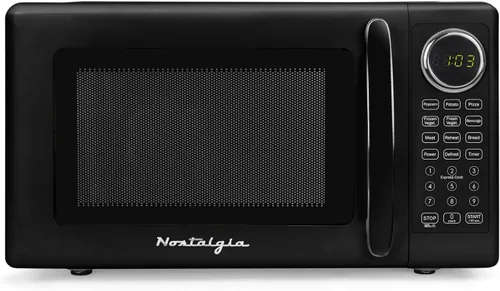 Vista 30 de Nostalgia Retro - Horno de microondas para encimera - Incluye 12 ajustes preprogramados y reloj digital - 0.9 pies cúbicos - 800 vatios - Amarillo