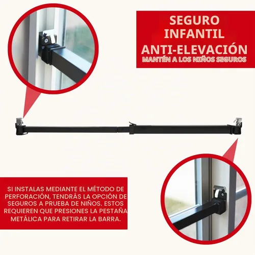 Vista 6 de SecurityMan Barra de seguridad para ventana, fácil de instalar para ventanas horizontales/verticales, barra de bloqueo de ventana ajustable