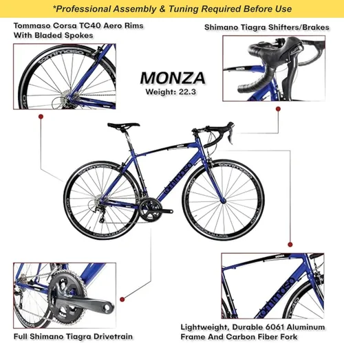 Vista 2 de Tommaso Monza Sport Bike Performance Aluminum Road Bike Carbon Shimano Tiagra 24 Speeds Road Bicycle Men Road Bikes for Mens