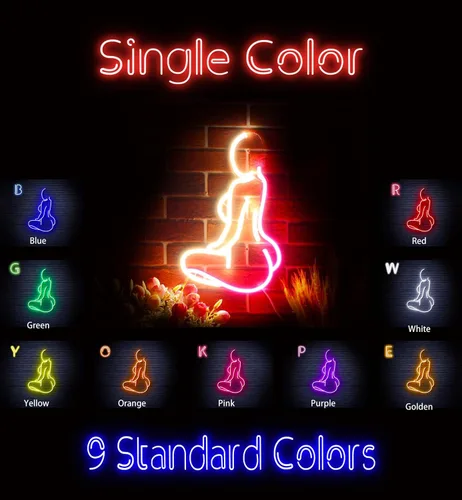 Vista 2 de ADVPRO Señora Back Shape Flex Silicone LED Neon Sign - Azul - st16s32-fnu0267-b