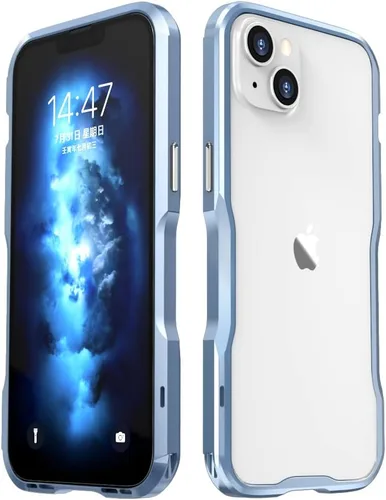 Vista 41 de Parachoques de aluminio compatibles con iPhone 12 Mini de 5.4 PULGADAS, estuche con marco metálico, parachoques delgado de diseño genial y Negro